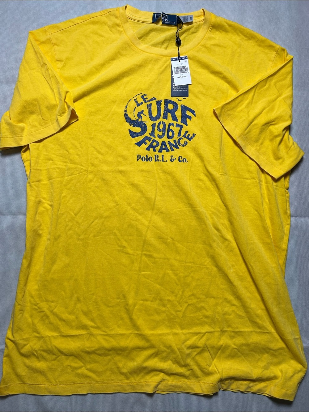 Polo Ralph Lauren yellow surfing t-shirt size 2XLT NWT